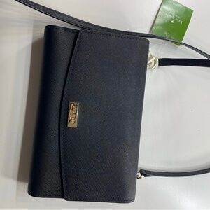 kate spade Black Crossbody Shoulder Bag with Gold Hardware